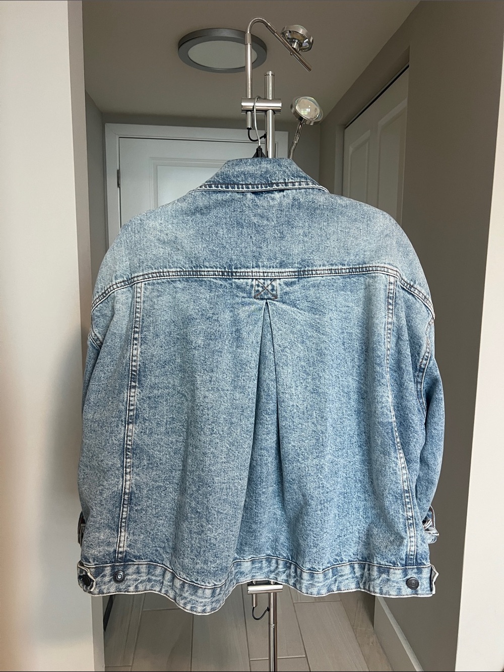 We The Free Light Blue Acid Wash Denim Swing Jacket - Picture 3 of 5